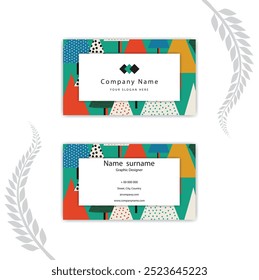 Print Abstract painted business card template.