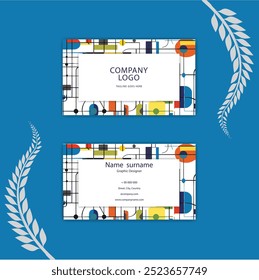 Print Abstract vintage business card template.