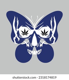 print abstraction skull sketch butterfly