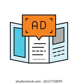 print advertising color icon vector. print advertising sign. isolated symbol illustration