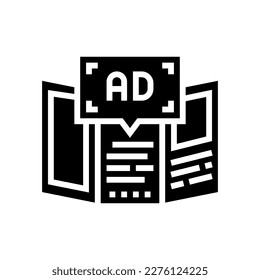 print advertising glyph icon vector. print advertising sign. isolated symbol illustration
