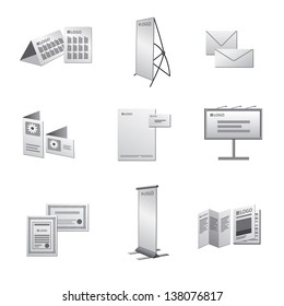 print advertising icon set