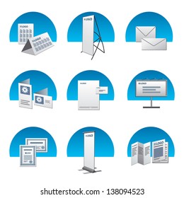 Print Advertising Icon Set