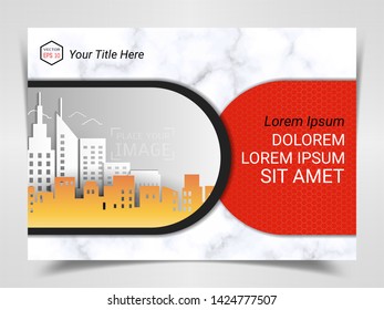 Print Advertising Ready Template, A4 Size Design for Company Marketing Presentation Layout and Covers Design with Space for Your Photo Background, Use for Flyer, Leaflet, Brochure, Catalog Maxazine.