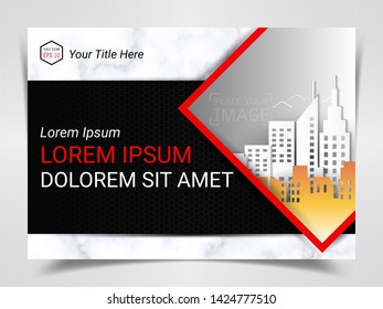 Print Advertising Ready Template, A4 Size Design for Company Marketing Presentation Layout and Covers Design with Space for Your Photo Background, Use for Flyer, Leaflet, Brochure, Catalog Maxazine.