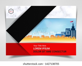 Print Advertising Ready Template, A4 Size Design for Company Marketing Presentation Layout and Covers Design with Space for Your Photo Background, Use for Flyer, Leaflet, Brochure, Catalog Maxazine.