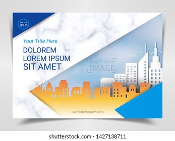 Print Advertising Ready Template, A4 Size Design for Company Marketing Presentation Layout and Covers Design with Space for Your Photo Background, Use for Flyer, Leaflet, Brochure, Catalog Maxazine.