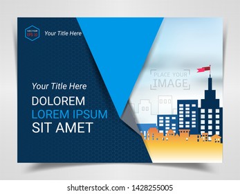 Print Advertising Ready Template, A4 Size Design for Company Marketing Presentation Layout and Covers Design with Space for Your Photo Background, Use for Flyer, Leaflet, Brochure, Catalog Maxazine.