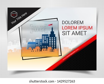 Print Advertising Ready Template, A4 Size Design for Company Marketing Presentation Layout and Covers Design with Space for Your Photo Background, Use for Flyer, Leaflet, Brochure, Catalog Maxazine.