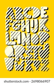 Print Alphabet Lines Vector Design Typeface
