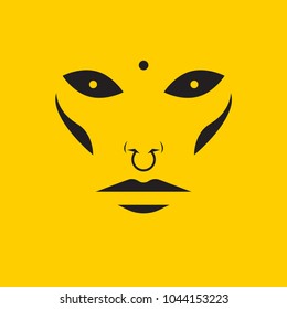 Print alternative fashion. Pierced face. Vector illustration