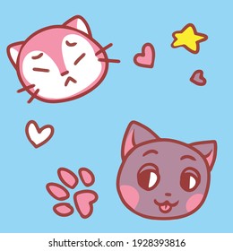 print animals childrens rabbit cat cute wallpaper