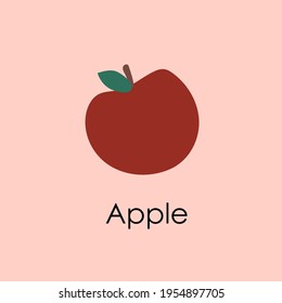 print with an apple in a flat style. logo for the design of business cards, advertising, icons. poster in modern style with text.