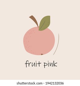 mit einem Apfel im flachen Stil drucken. moderne Vektorgrafik. gesunde Früchte