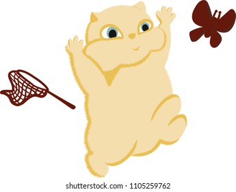 A print of a baby hamster who is chasing a butterfly. Suitable for baby calendars, cards and stickers.