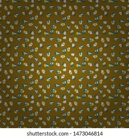 Print for bakery. Sweets background design. Seamless pattern hand drawn cupcakes. Vector illustration. White, yellow and brown color.