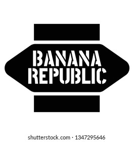 Print banana republic stamp on white