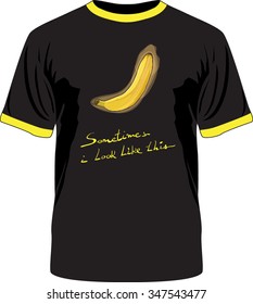 The print "Banana". Vector. Can be used on different clothes.