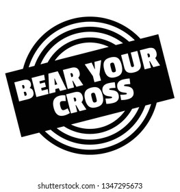 Print bear your cross stamp on white