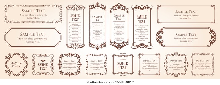 Print Beautiful decorative material with a sense of quality. Decoration. greeting card. Premium decoration. Ticket design. Antique ruled lines. High-quality box border. Design template.