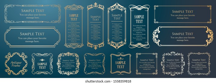 Print Beautiful decorative material with a sense of quality. Decoration. greeting card. Premium decoration. Ticket design. Antique ruled lines. High-quality box border. Design template.