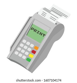 Print bill paper icon. Isometric of print bill paper vector icon for web design isolated on white background