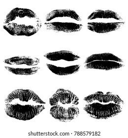 Print Black Gothic Lips Set World Stock Vector (Royalty Free) 788579182 ...