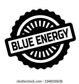 Print blue energy stamp on white