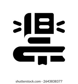 ícone imprimir glifo do livro. Ícone vetorial forte e sólido para sites, interfaces móveis, apresentações e marca visual. Alta qualidade e fácil de editar.