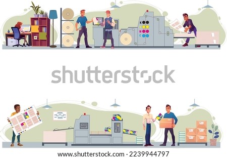 print book publishing house flat vector
