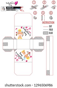 print box template with cupid and arrows vector work