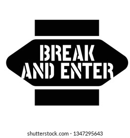 Print break and enter stamp on white