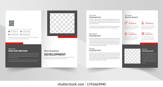
Print Brochure Design Template, Bifold Brochure