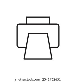 Ícone do botão Imprimir Contorno definido em preto e branco