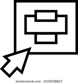 ícone do botão imprimir. Design de estilo linear fino isolado em fundo branco