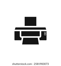 Print button icon Vector flat thin line illustration