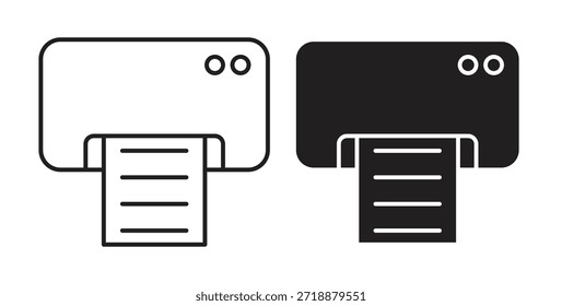 Ícones do botão Imprimir definidos isolados na ilustração de vetor plano de fundo branco.