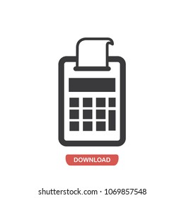 Print calculator vector icon