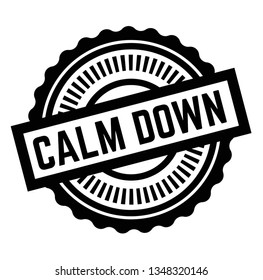 Print calm down stamp on white