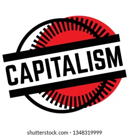 Print capitalism stamp on white