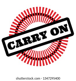 Print carry on stamp on white