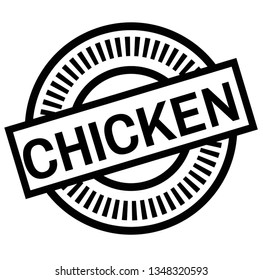 Print chicken stamp on white