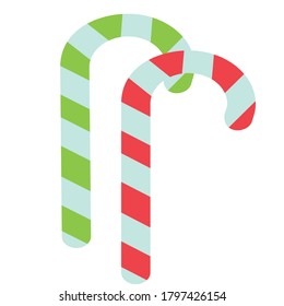 Print Christmas Candy. Vector cartoon icons of Christmas decorative elements.