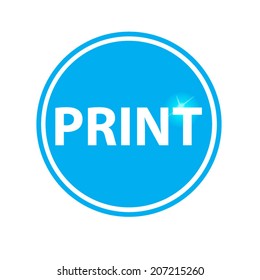 print  circular icon blue on white background