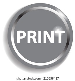 print circular icon  silver on white background