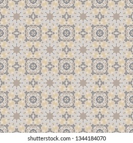 Print, cloth design, wallpaper. Vector illustration. Modern seamless pattern in beige. 