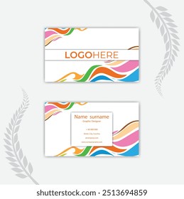 Print color abstract business card.