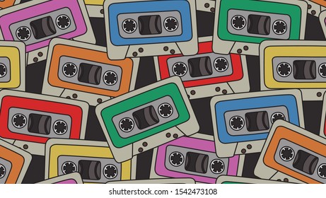 print of colored cartridges in cartoon style, suitable for background and fabrics