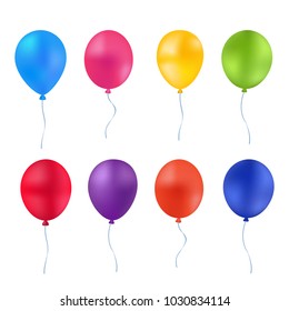 Print colored light balloons white background