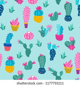 print colorful cactus pattern